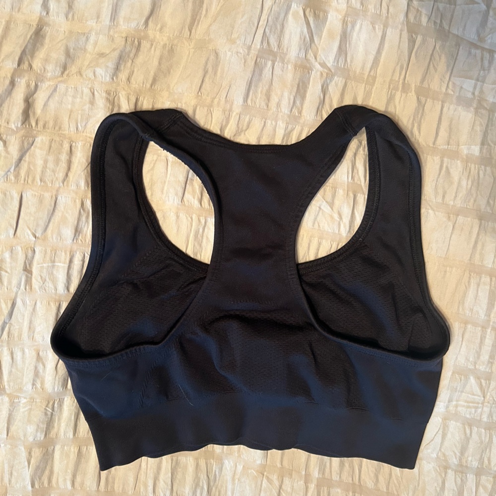 Black Sports Stretchy Workout Athletic Activewear Bra